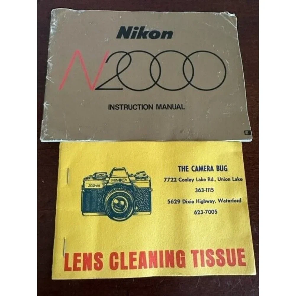 Vintage Nikon N200 original Instruction Manual Original Lens Cleaning Tissues